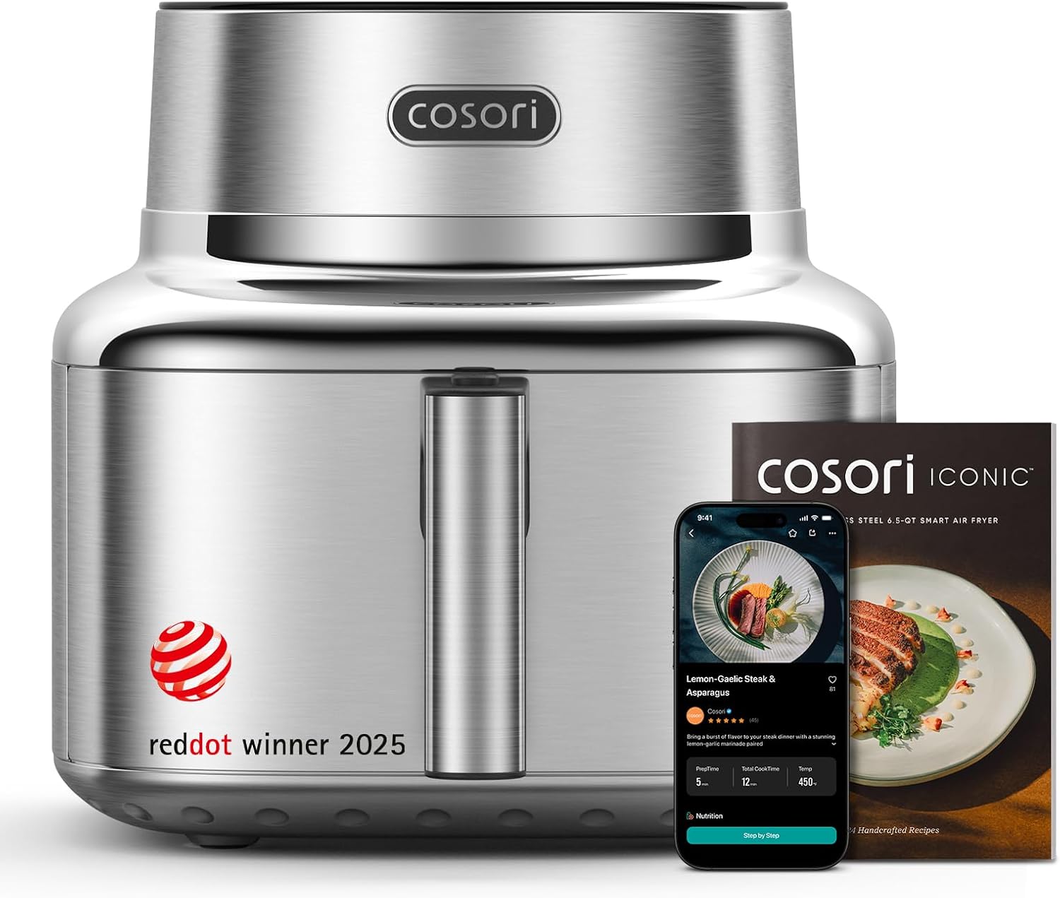 Cosori Iconic 6.5-Quart Stainless Steel Smart Air Fryer